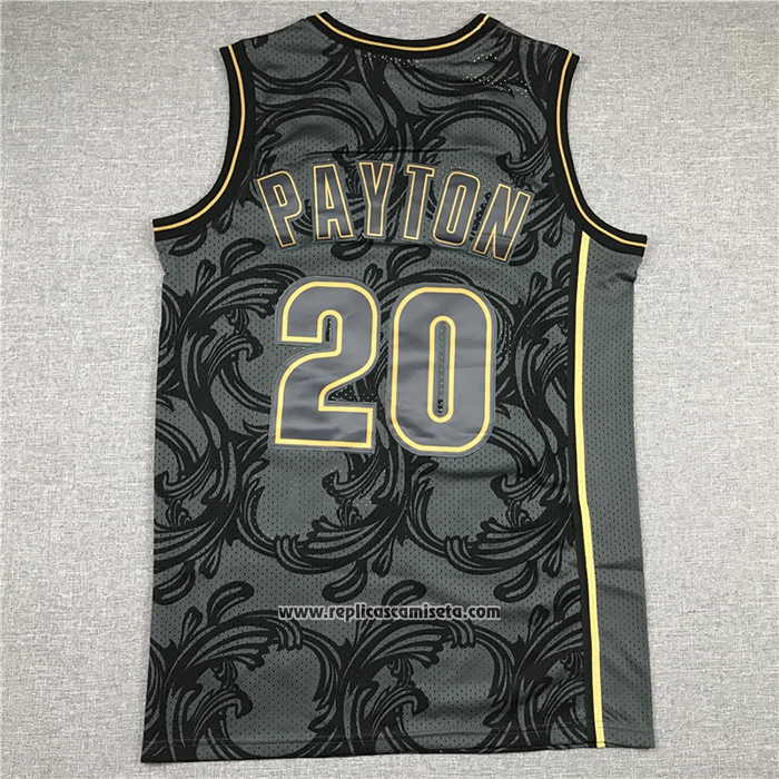Camiseta Seattle SuperSonics Gary Payton #20 Historic Retro Negro